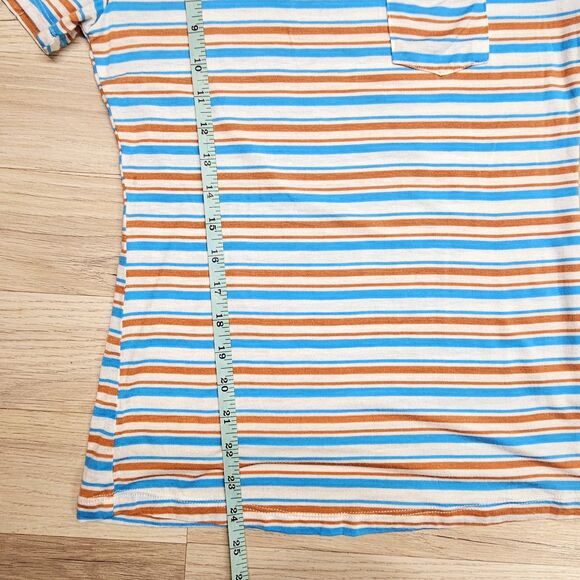 Rue 21 Womens Blue Brown Stripe Shirt Favorite Crew Neck Tee Medium - Picture 5 of 6